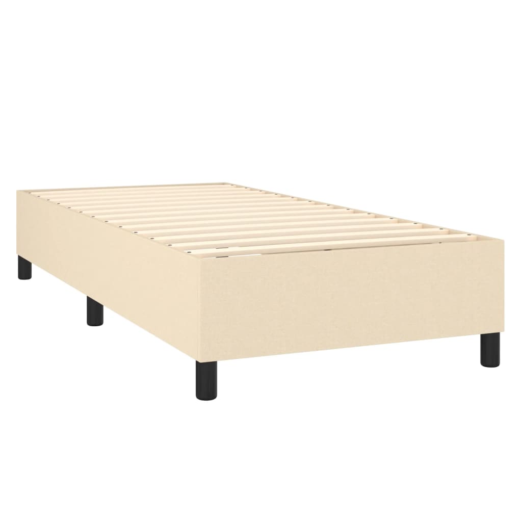 Boxspring met matras stof crèmekleurig 90x190 cm