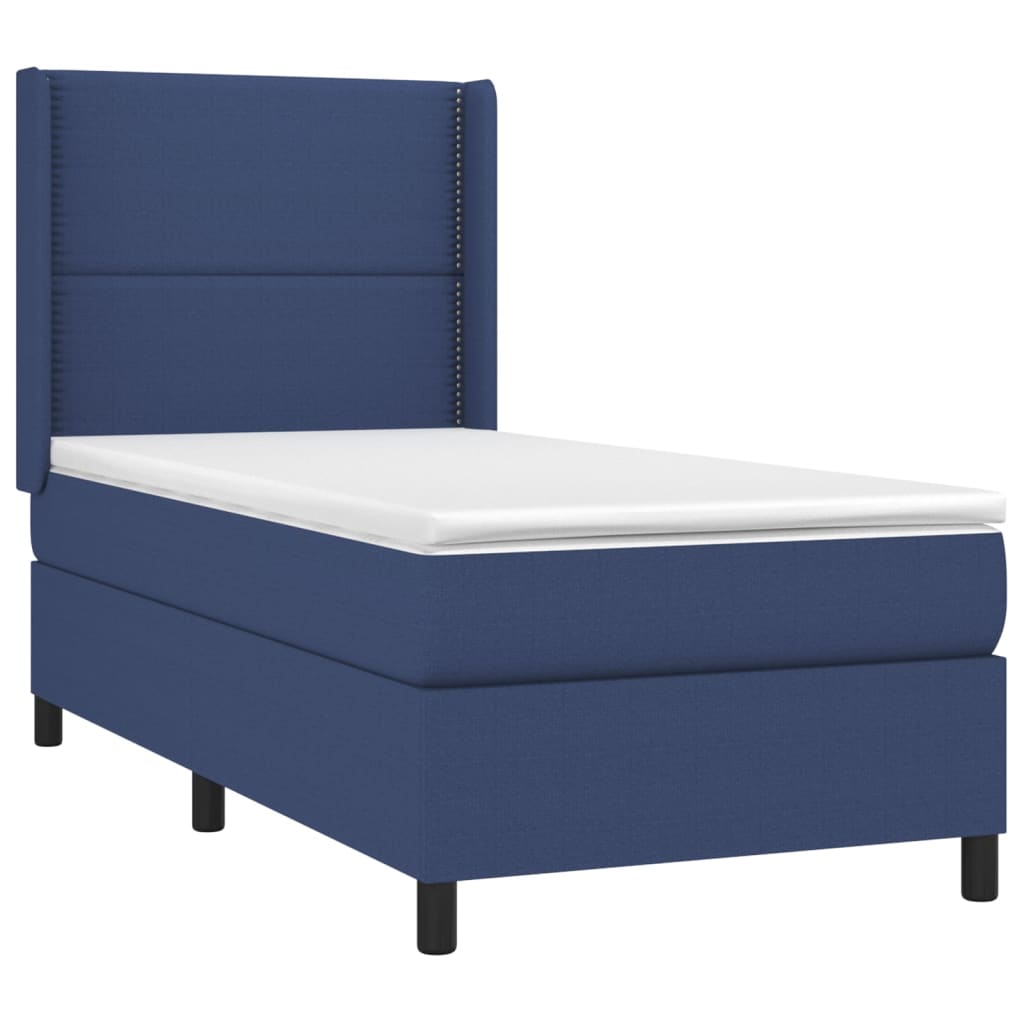 Boxspring met matras stof blauw 90x190 cm Bedden & bedframes | Creëer jouw Trendy Thuis | Gratis bezorgd & Retour | Trendy.nl