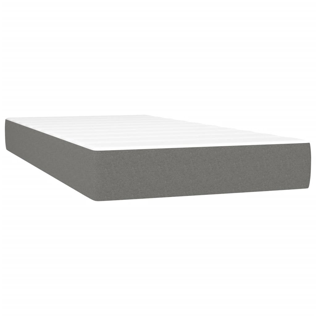 Boxspring met matras stof donkergrijs 90x200 cm Bedden & bedframes | Creëer jouw Trendy Thuis | Gratis bezorgd & Retour | Trendy.nl