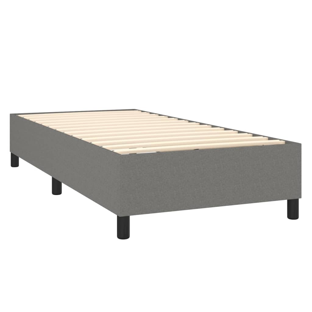 Boxspring met matras stof donkergrijs 90x200 cm Bedden & bedframes | Creëer jouw Trendy Thuis | Gratis bezorgd & Retour | Trendy.nl