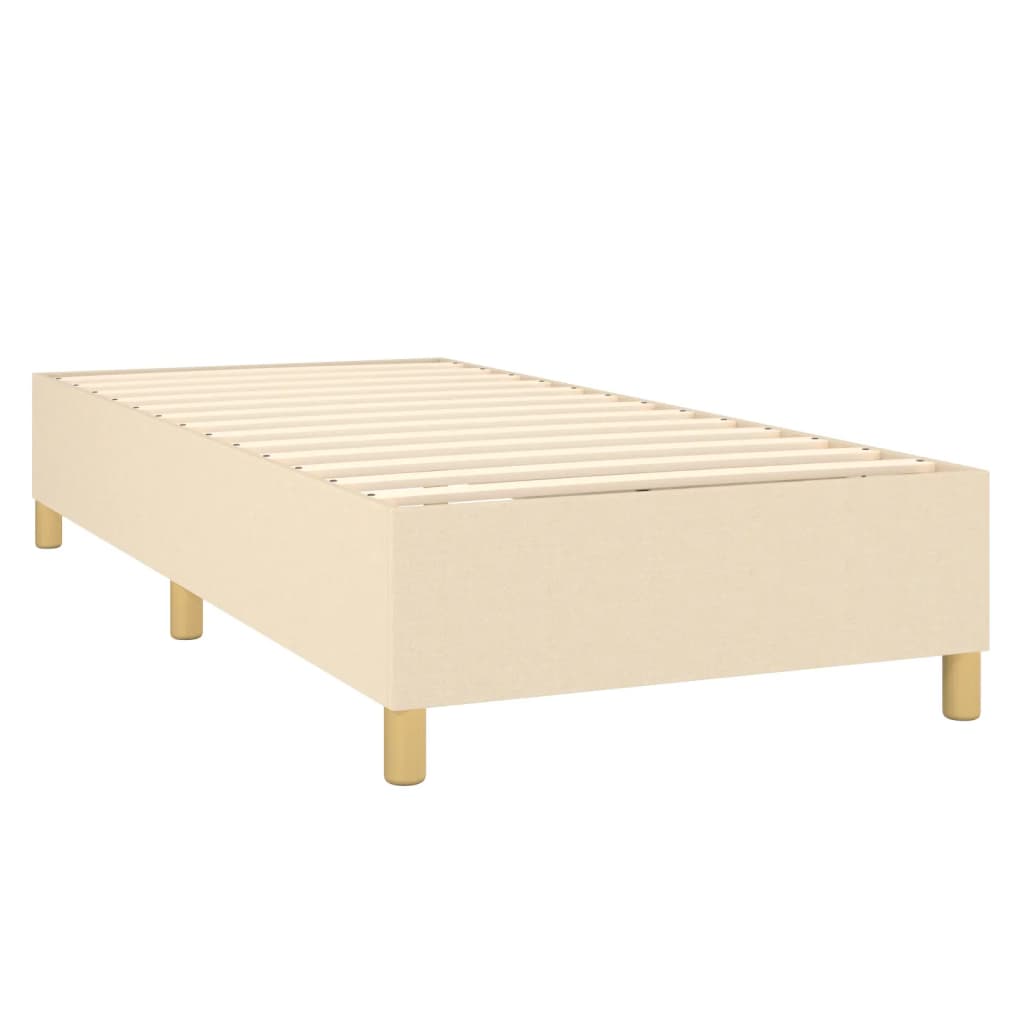 Boxspring met matras stof crèmekleurig 90x190 cm