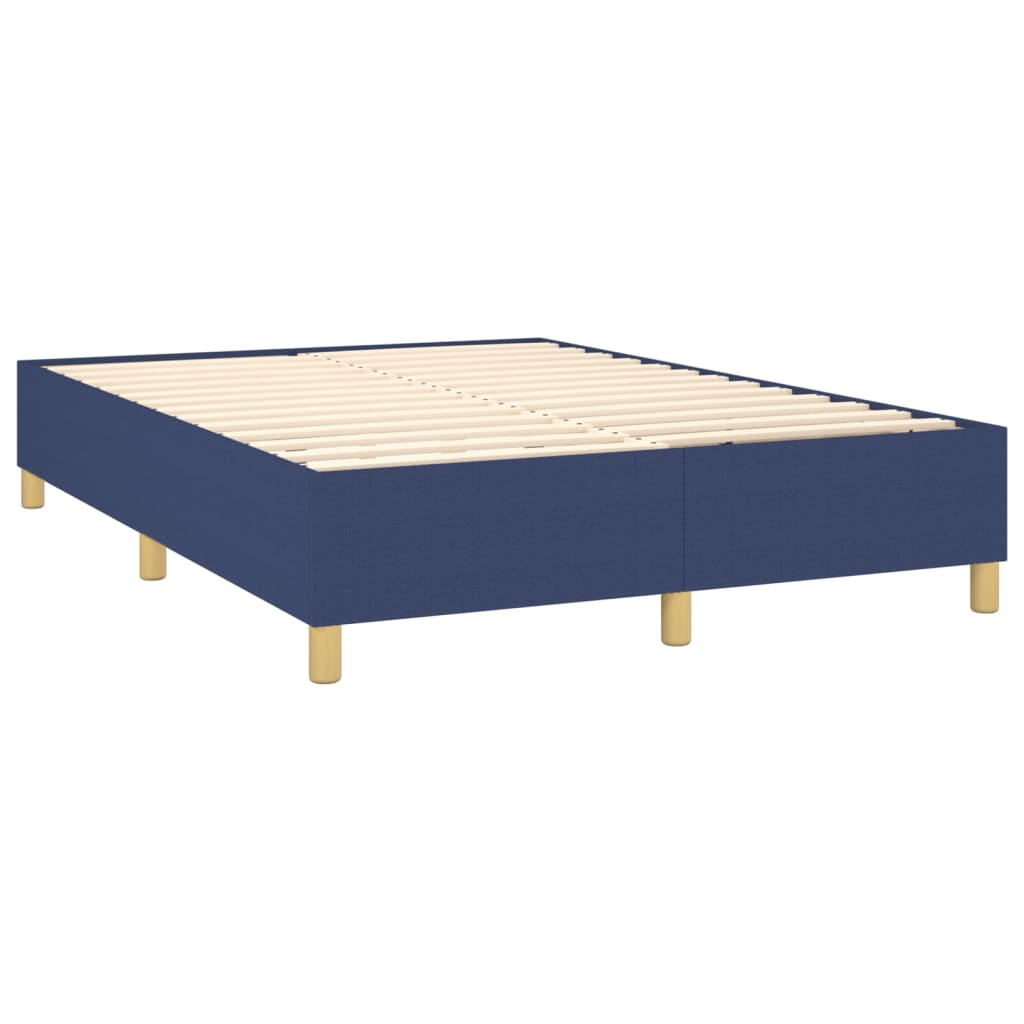 Boxspring met matras stof blauw 140x200 cm