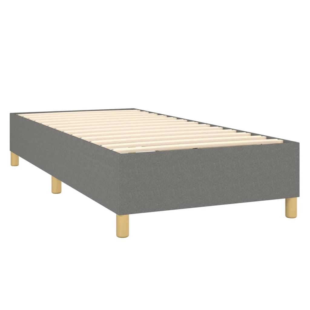 Boxspring met matras stof donkergrijs 90x200 cm Bedden & bedframes | Creëer jouw Trendy Thuis | Gratis bezorgd & Retour | Trendy.nl