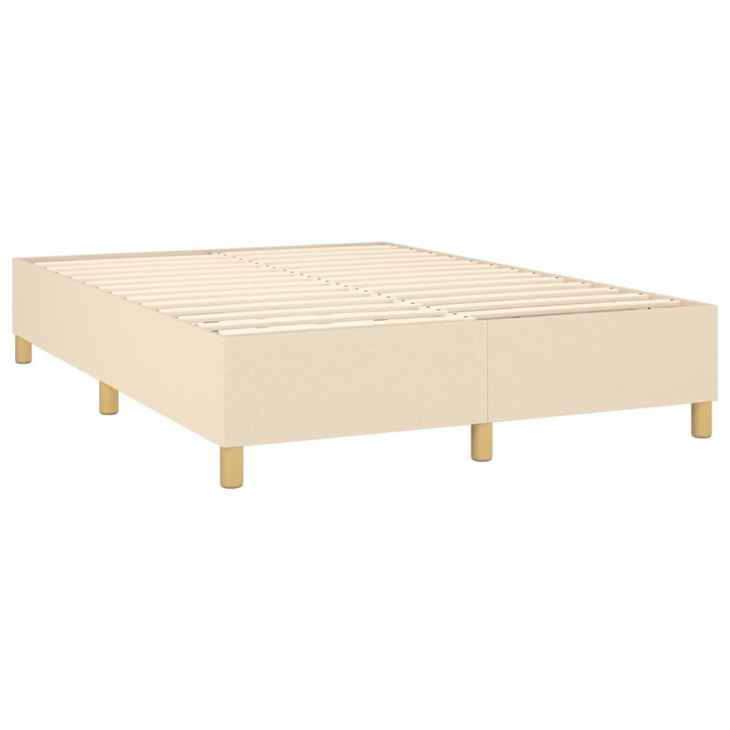 Boxspring met matras stof crèmekleurig 140x190 cm Bedden & bedframes | Creëer jouw Trendy Thuis | Gratis bezorgd & Retour | Trendy.nl