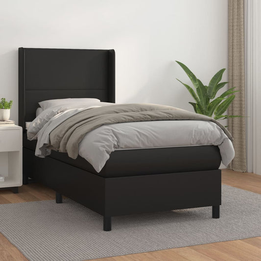 Boxspring met matras kunstleer zwart 80x200 cm Bedden & bedframes | Creëer jouw Trendy Thuis | Gratis bezorgd & Retour | Trendy.nl