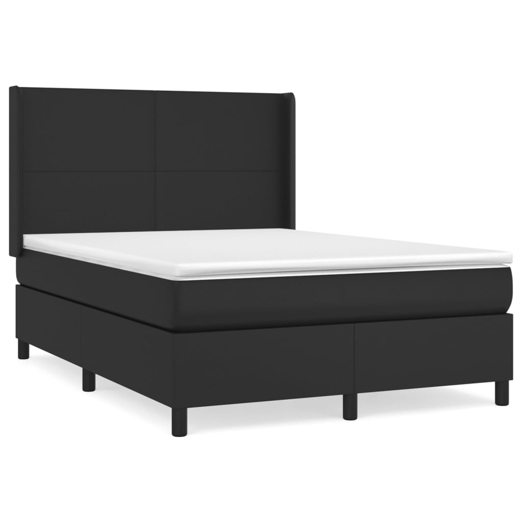 Boxspring met matras kunstleer zwart 140x200 cm Bedden & bedframes | Creëer jouw Trendy Thuis | Gratis bezorgd & Retour | Trendy.nl