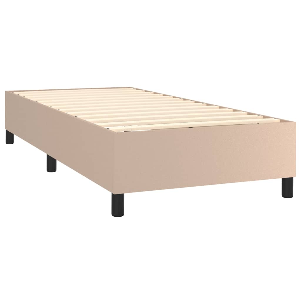 Boxspring met matras kunstleer cappuccinokleurig 90x190 cm