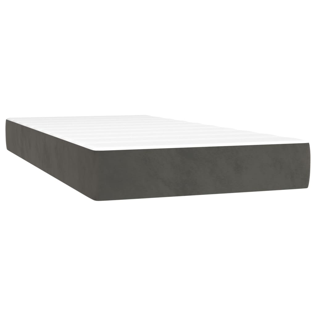 Boxspring met matras fluweel donkergrijs 90x190 cm