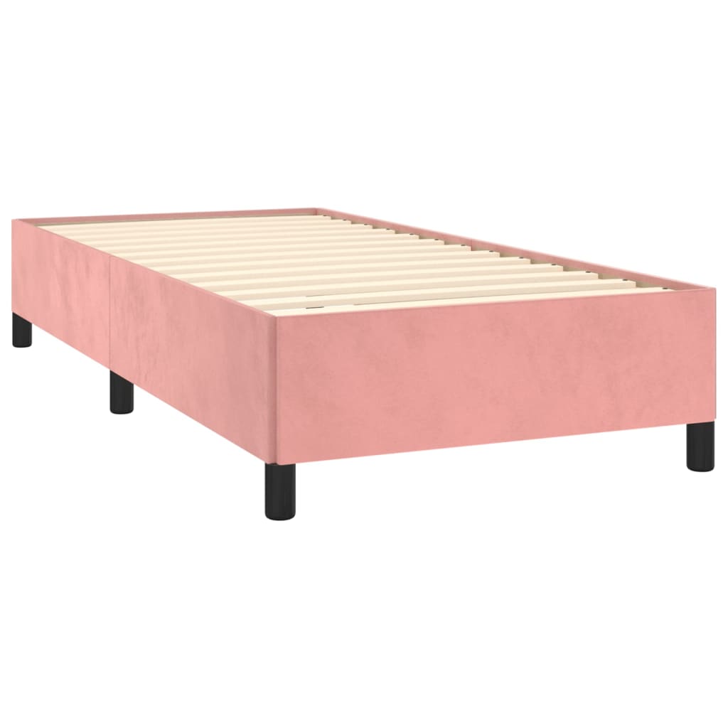 Boxspring met matras fluweel roze 80x200 cm