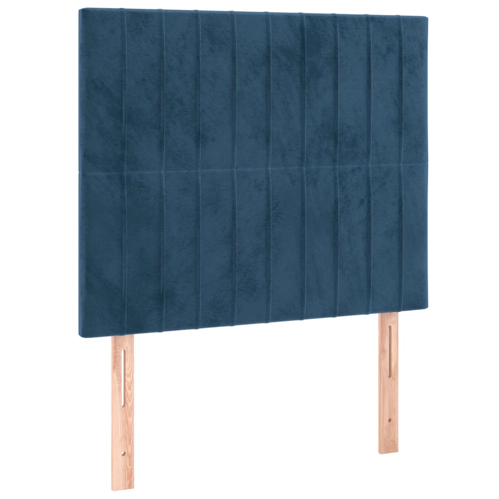 Boxspring met matras fluweel donkerblauw 90x190 cm Bedden & bedframes | Creëer jouw Trendy Thuis | Gratis bezorgd & Retour | Trendy.nl