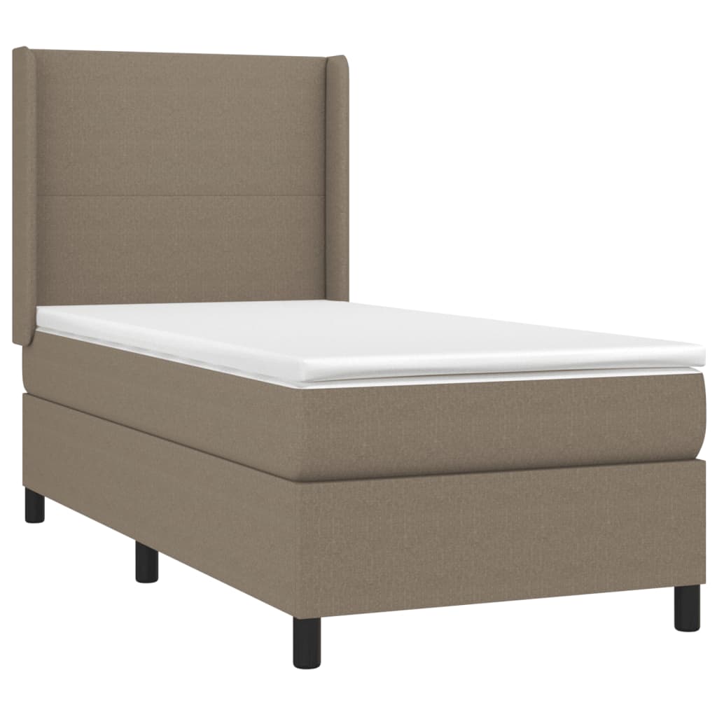 Boxspring met matras en LED stof taupe 80x200 cm Bedden & bedframes | Creëer jouw Trendy Thuis | Gratis bezorgd & Retour | Trendy.nl