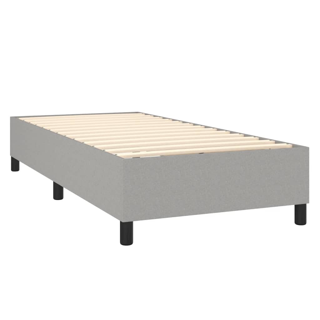 Boxspring met matras en LED stof lichtgrijs 90x190 cm Bedden & bedframes | Creëer jouw Trendy Thuis | Gratis bezorgd & Retour | Trendy.nl