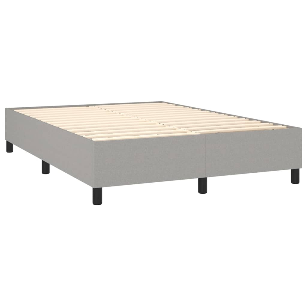 Boxspring met matras en LED stof lichtgrijs 140x190 cm Bedden & bedframes | Creëer jouw Trendy Thuis | Gratis bezorgd & Retour | Trendy.nl