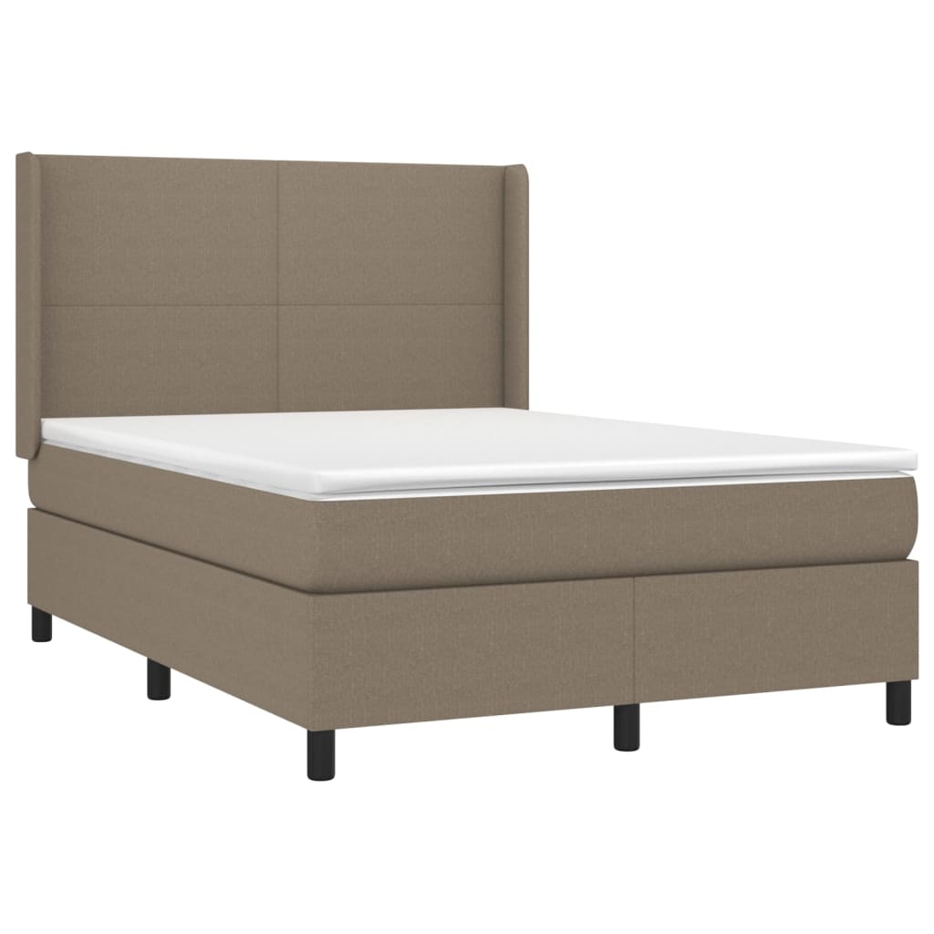 Boxspring met matras en LED stof taupe 140x190 cm Bedden & bedframes | Creëer jouw Trendy Thuis | Gratis bezorgd & Retour | Trendy.nl