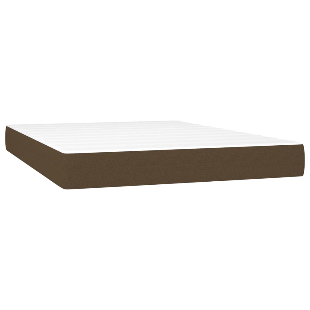 Boxspring met matras en LED stof donkerbruin 140x190 cm Bedden & bedframes | Creëer jouw Trendy Thuis | Gratis bezorgd & Retour | Trendy.nl