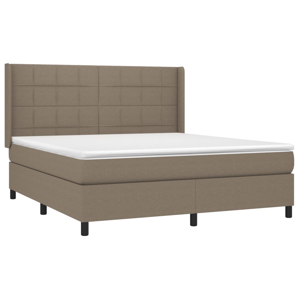 Boxspring met matras en LED stof taupe 180x200 cm Bedden & bedframes | Creëer jouw Trendy Thuis | Gratis bezorgd & Retour | Trendy.nl