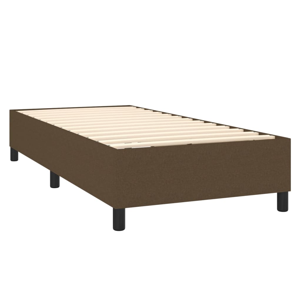 Boxspring met matras en LED stof donkerbruin 90x190 cm Bedden & bedframes | Creëer jouw Trendy Thuis | Gratis bezorgd & Retour | Trendy.nl