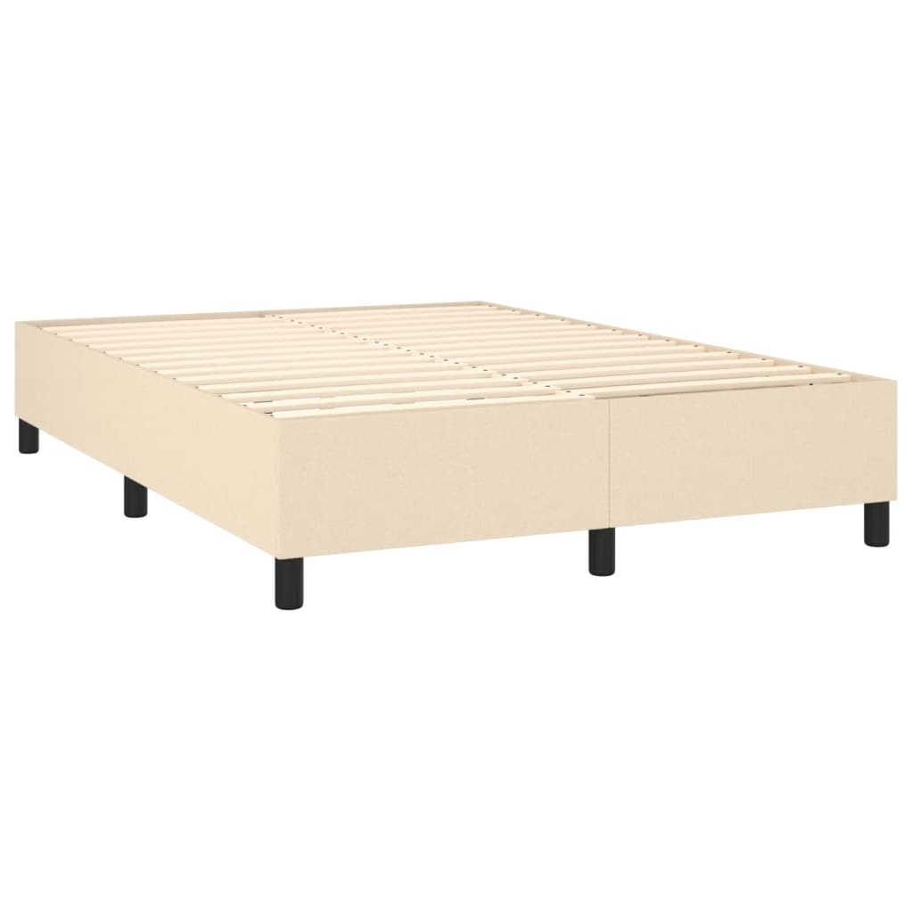 Boxspring met matras en LED stof crèmekleurig 140x190 cm Bedden & bedframes | Creëer jouw Trendy Thuis | Gratis bezorgd & Retour | Trendy.nl