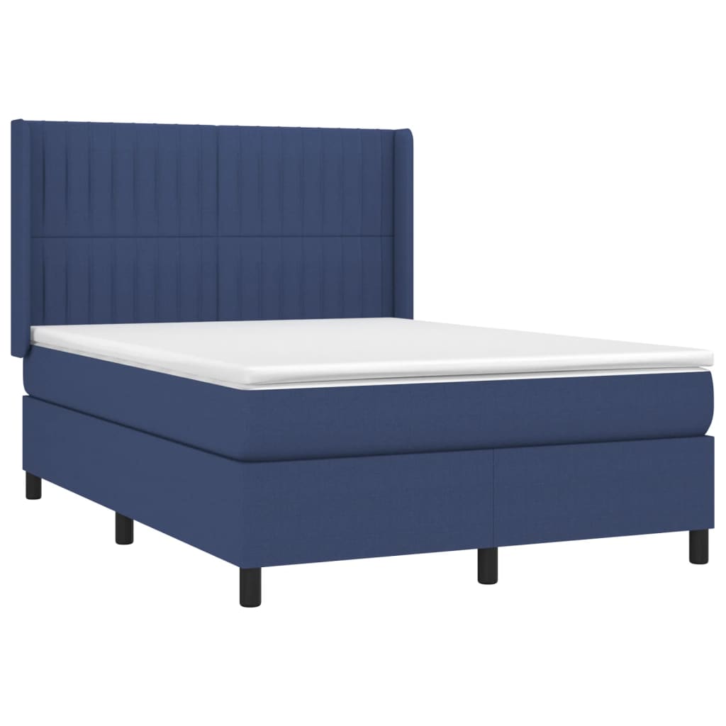 Boxspring met matras en LED stof blauw 140x190 cm Bedden & bedframes | Creëer jouw Trendy Thuis | Gratis bezorgd & Retour | Trendy.nl