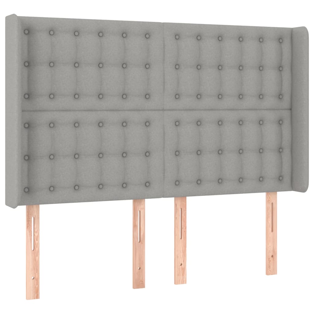 Boxspring met matras en LED stof lichtgrijs 140x190 cm Bedden & bedframes | Creëer jouw Trendy Thuis | Gratis bezorgd & Retour | Trendy.nl