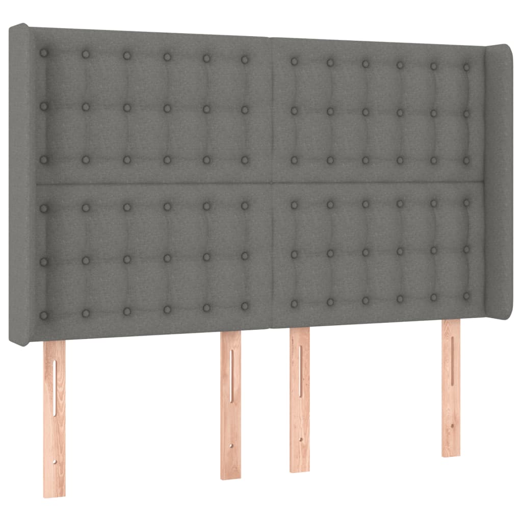 Boxspring met matras en LED stof donkergrijs 140x190 cm Bedden & bedframes | Creëer jouw Trendy Thuis | Gratis bezorgd & Retour | Trendy.nl