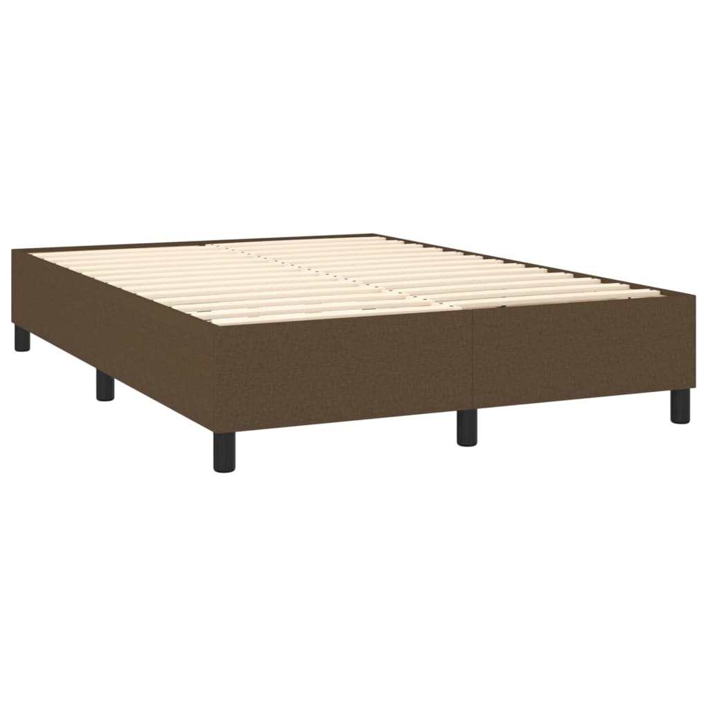 Boxspring met matras en LED stof donkerbruin 140x190 cm Bedden & bedframes | Creëer jouw Trendy Thuis | Gratis bezorgd & Retour | Trendy.nl