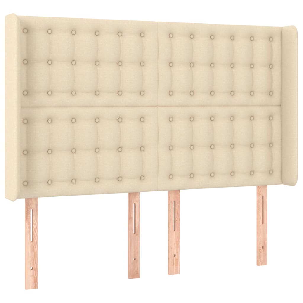 Boxspring met matras en LED stof crèmekleurig 140x190 cm Bedden & bedframes | Creëer jouw Trendy Thuis | Gratis bezorgd & Retour | Trendy.nl