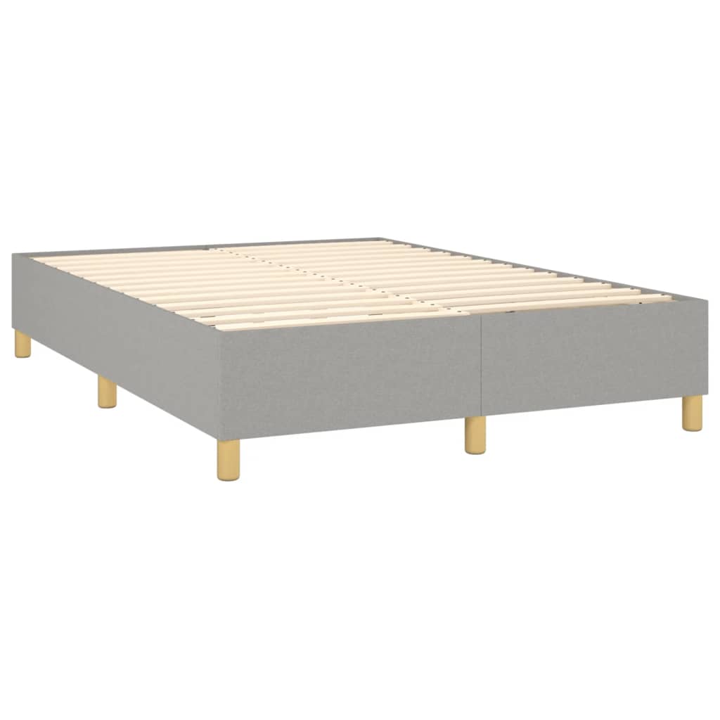 Boxspring met matras en LED stof lichtgrijs 140x190 cm Bedden & bedframes | Creëer jouw Trendy Thuis | Gratis bezorgd & Retour | Trendy.nl