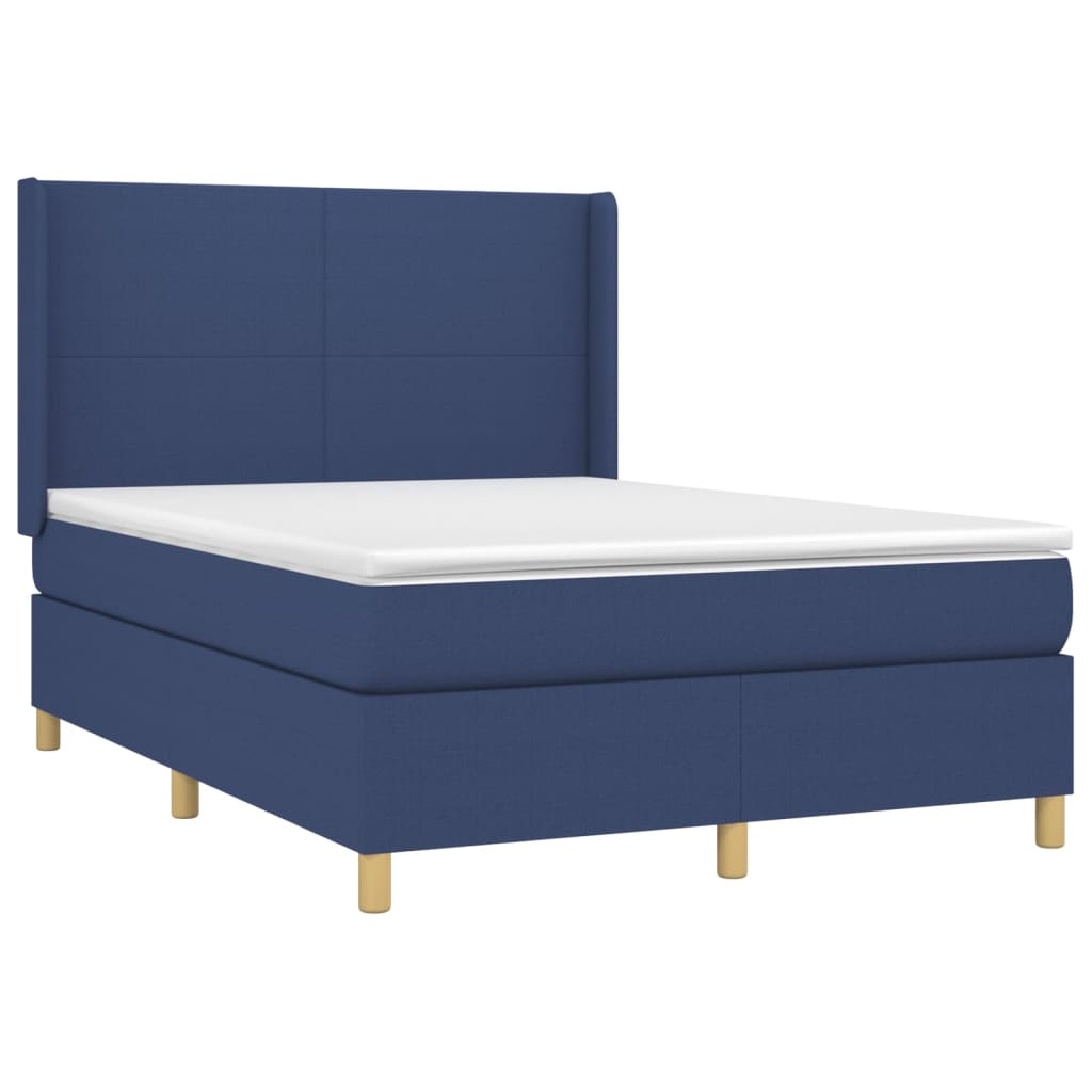 Boxspring met matras en LED stof blauw 140x190 cm Bedden & bedframes | Creëer jouw Trendy Thuis | Gratis bezorgd & Retour | Trendy.nl