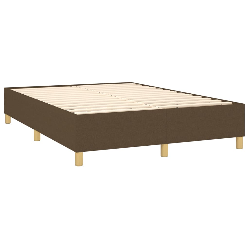 Boxspring met matras en LED stof donkerbruin 140x190 cm Bedden & bedframes | Creëer jouw Trendy Thuis | Gratis bezorgd & Retour | Trendy.nl