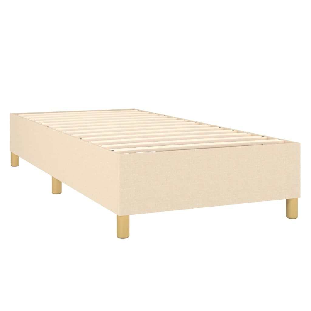 Boxspring met matras en LED stof crèmekleurig 90x190 cm