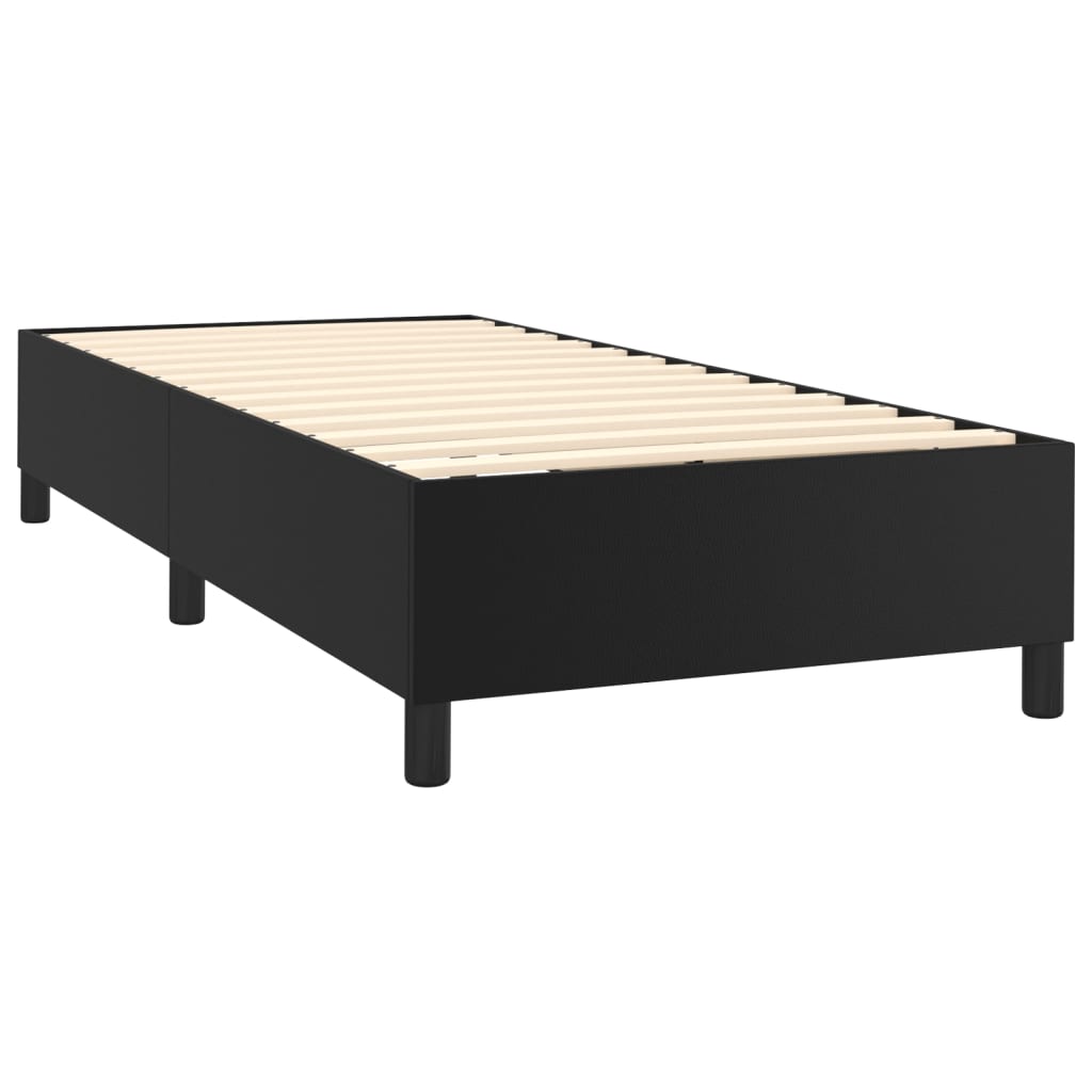 Boxspring met matras en LED kunstleer zwart 90x190 cm Bedden & bedframes | Creëer jouw Trendy Thuis | Gratis bezorgd & Retour | Trendy.nl