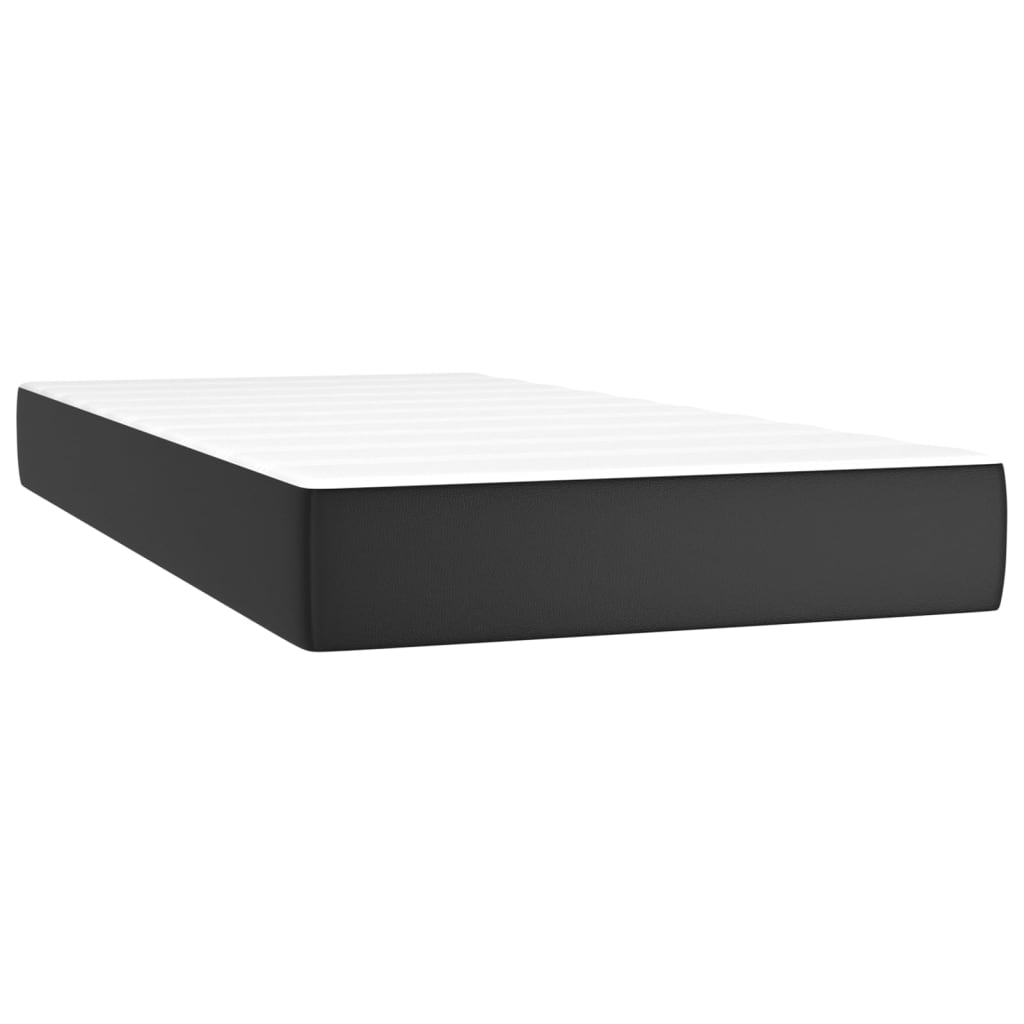 Boxspring met matras en LED kunstleer zwart 90x190 cm Bedden & bedframes | Creëer jouw Trendy Thuis | Gratis bezorgd & Retour | Trendy.nl