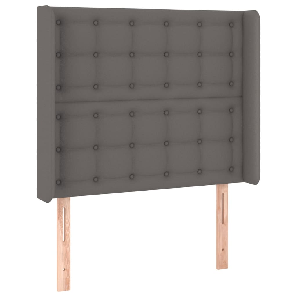 Boxspring met matras en LED kunstleer grijs 90x190 cm Bedden & bedframes | Creëer jouw Trendy Thuis | Gratis bezorgd & Retour | Trendy.nl