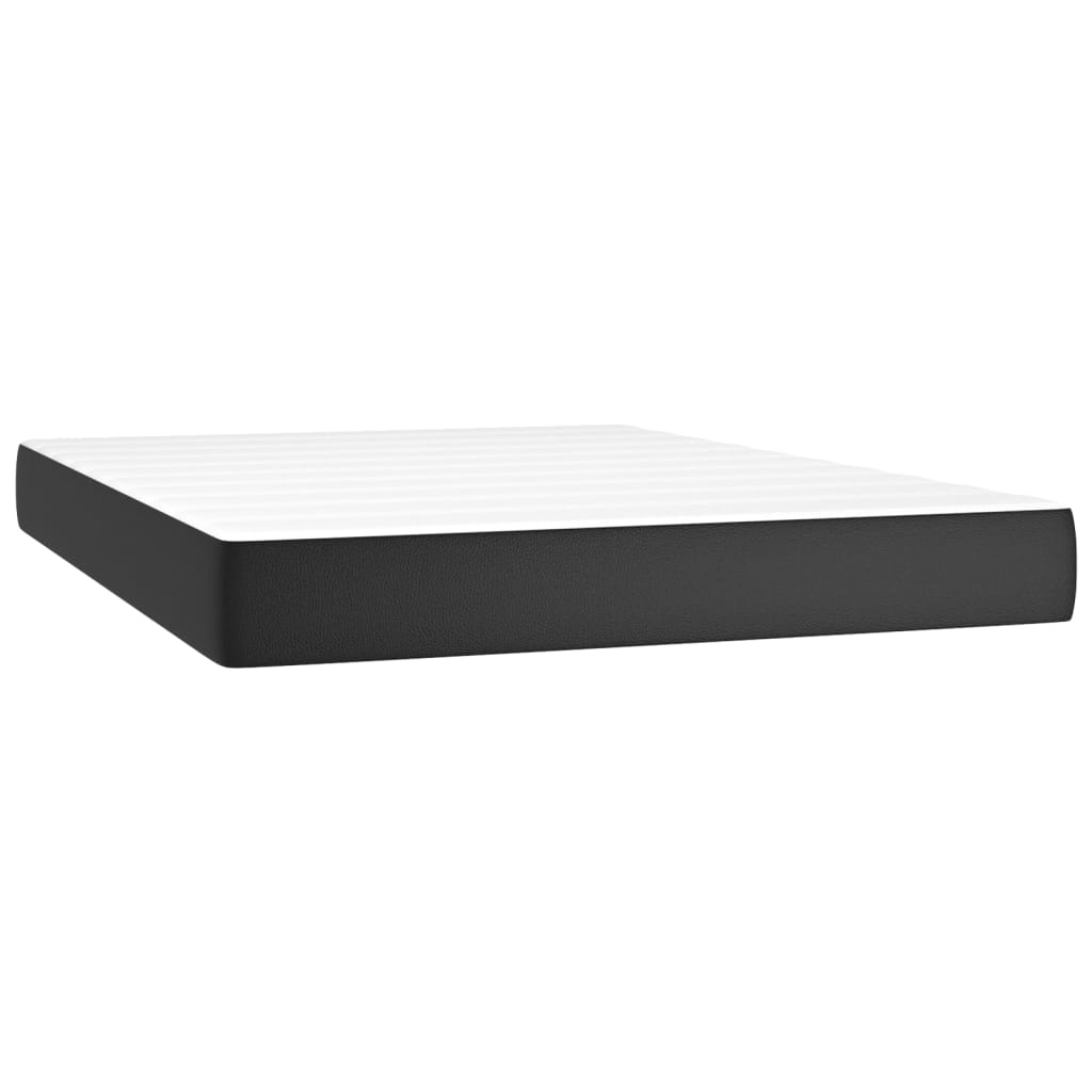 Boxspring met matras en LED kunstleer zwart 140x200 cm Bedden & bedframes | Creëer jouw Trendy Thuis | Gratis bezorgd & Retour | Trendy.nl