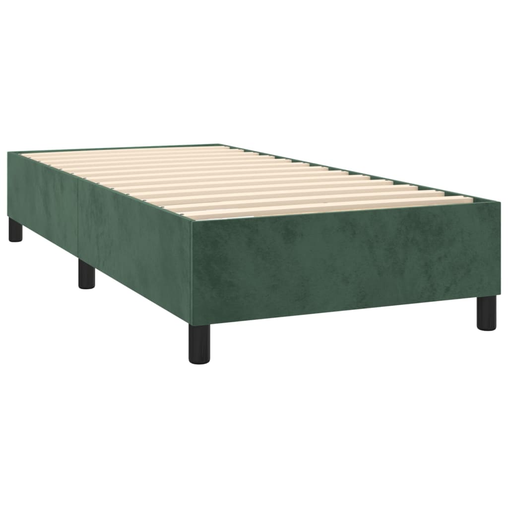 Boxspring met matras en LED fluweel donkergroen 90x190 cm Bedden & bedframes | Creëer jouw Trendy Thuis | Gratis bezorgd & Retour | Trendy.nl