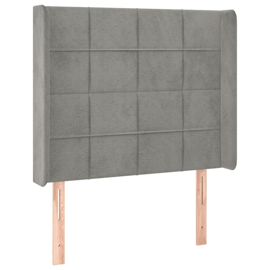 Boxspring met matras en LED fluweel lichtgrijs 90x190 cm Bedden & bedframes | Creëer jouw Trendy Thuis | Gratis bezorgd & Retour | Trendy.nl