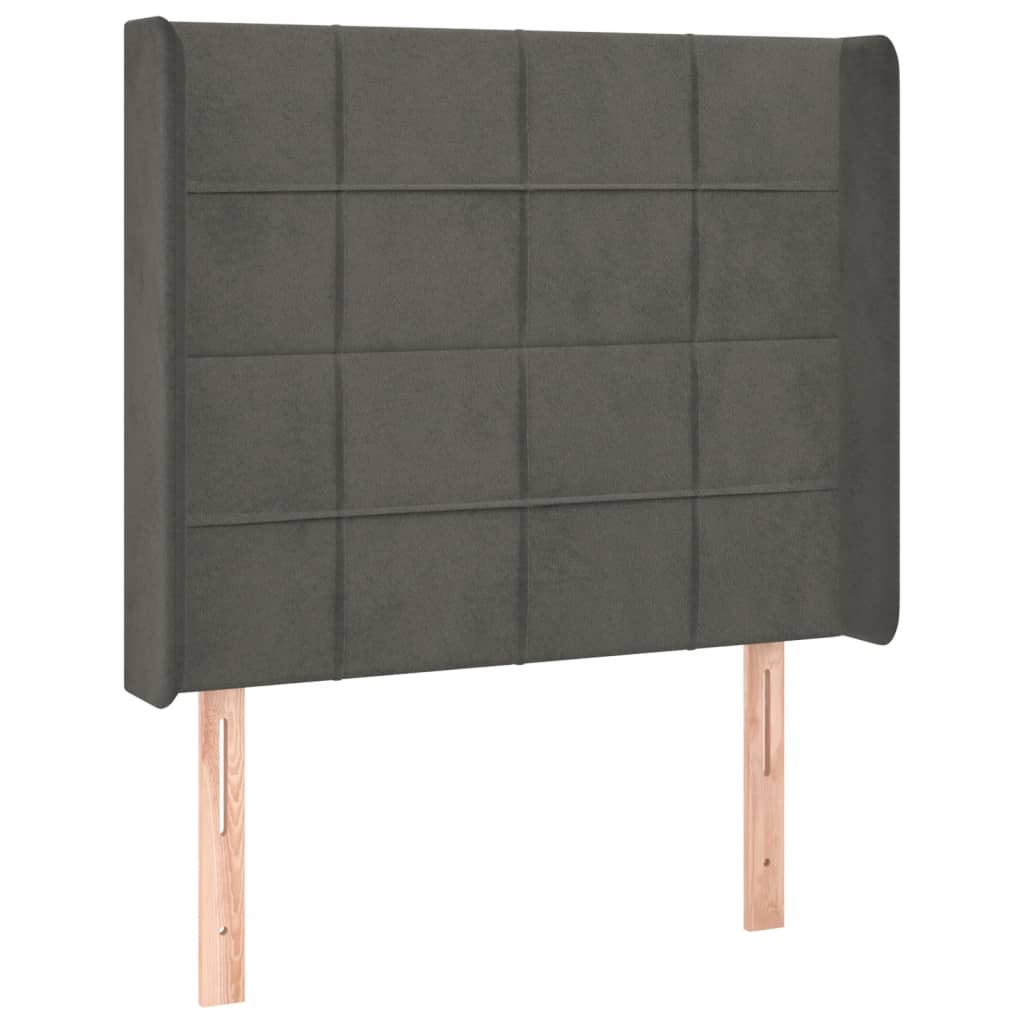 Boxspring met matras en LED fluweel donkergrijs 90x190 cm Bedden & bedframes | Creëer jouw Trendy Thuis | Gratis bezorgd & Retour | Trendy.nl