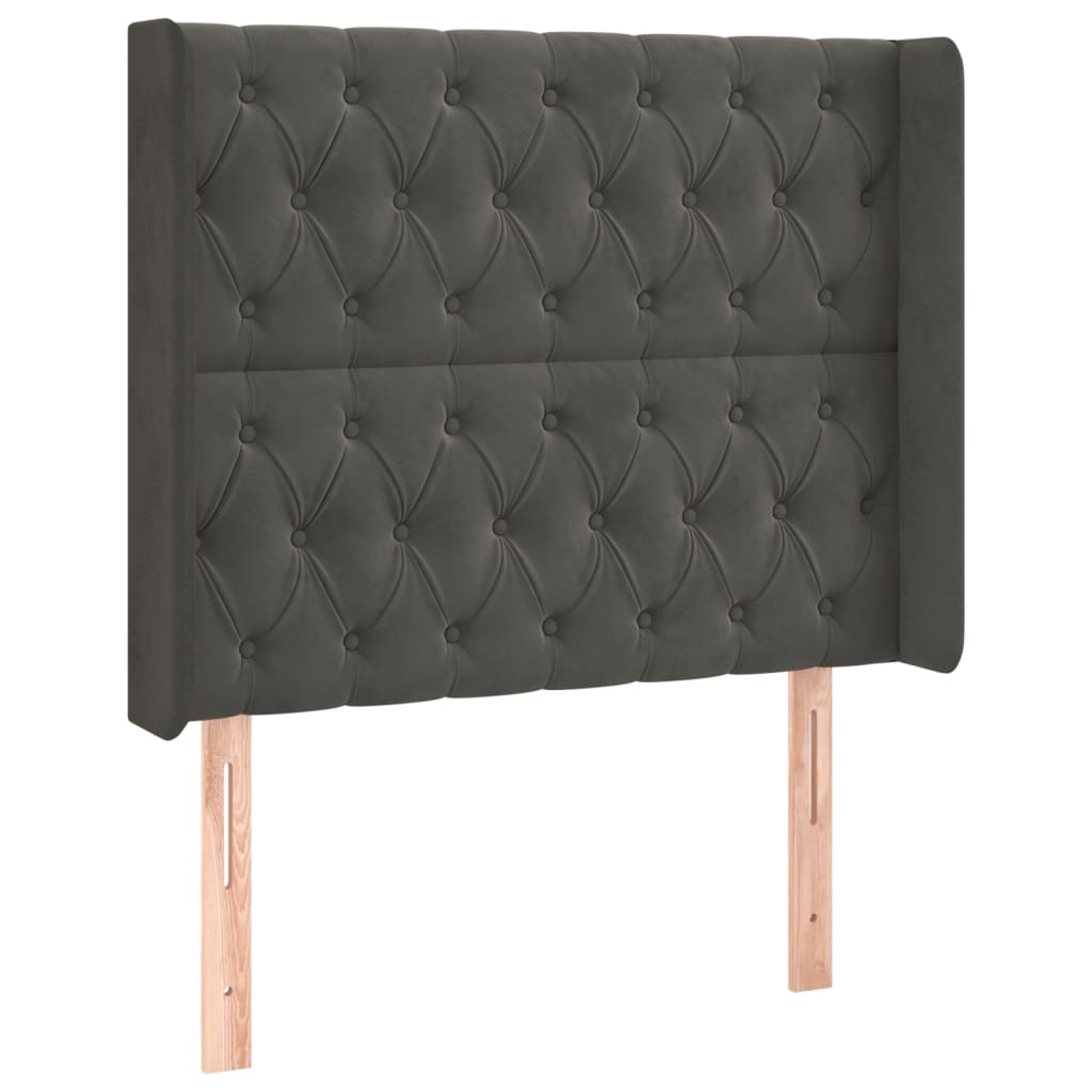 Boxspring met matras en LED fluweel donkergrijs 90x190 cm Bedden & bedframes | Creëer jouw Trendy Thuis | Gratis bezorgd & Retour | Trendy.nl