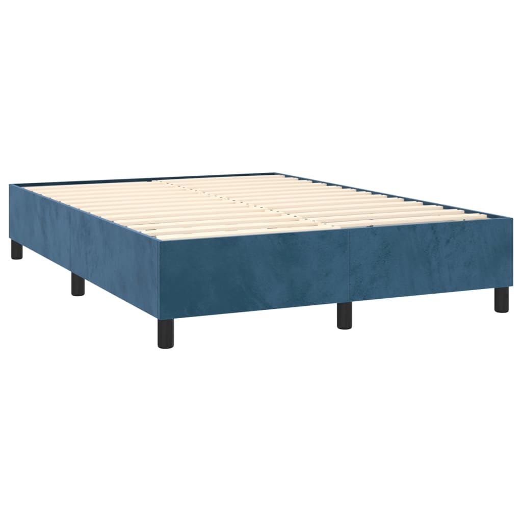 Boxspring met matras en LED fluweel donkerblauw 140x190 cm Bedden & bedframes | Creëer jouw Trendy Thuis | Gratis bezorgd & Retour | Trendy.nl