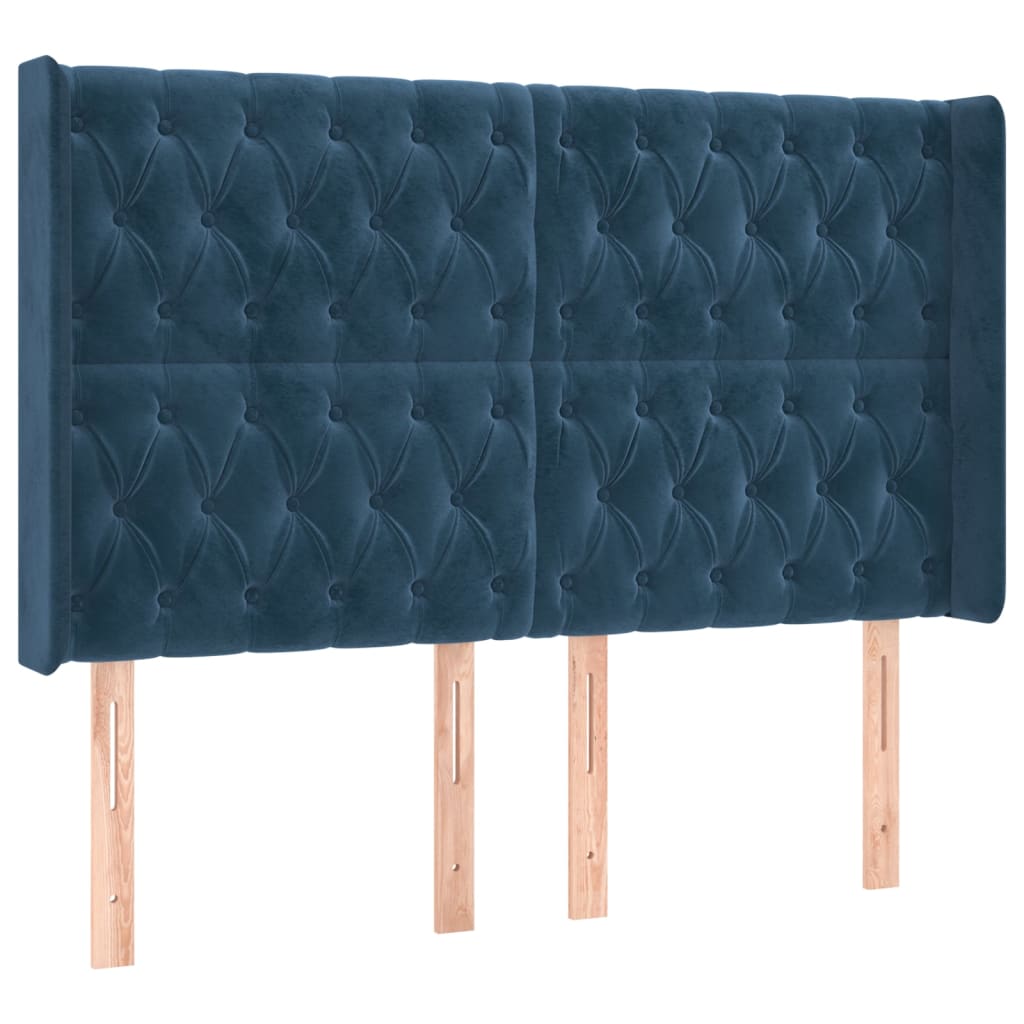 Boxspring met matras en LED fluweel donkerblauw 140x190 cm Bedden & bedframes | Creëer jouw Trendy Thuis | Gratis bezorgd & Retour | Trendy.nl