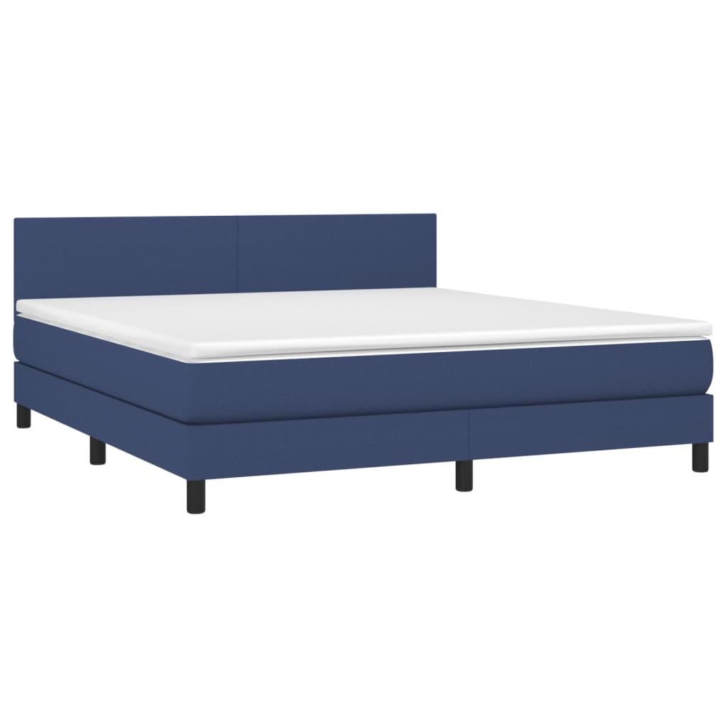 Boxspring met matras en LED stof blauw 160x200 cm Bedden & bedframes | Creëer jouw Trendy Thuis | Gratis bezorgd & Retour | Trendy.nl