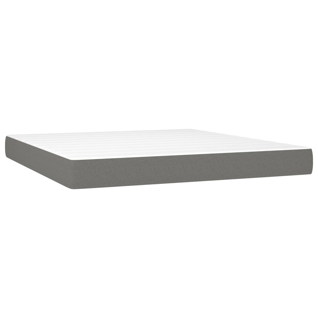 Boxspring met matras en LED stof donkergrijs 160x200 cm Bedden & bedframes | Creëer jouw Trendy Thuis | Gratis bezorgd & Retour | Trendy.nl