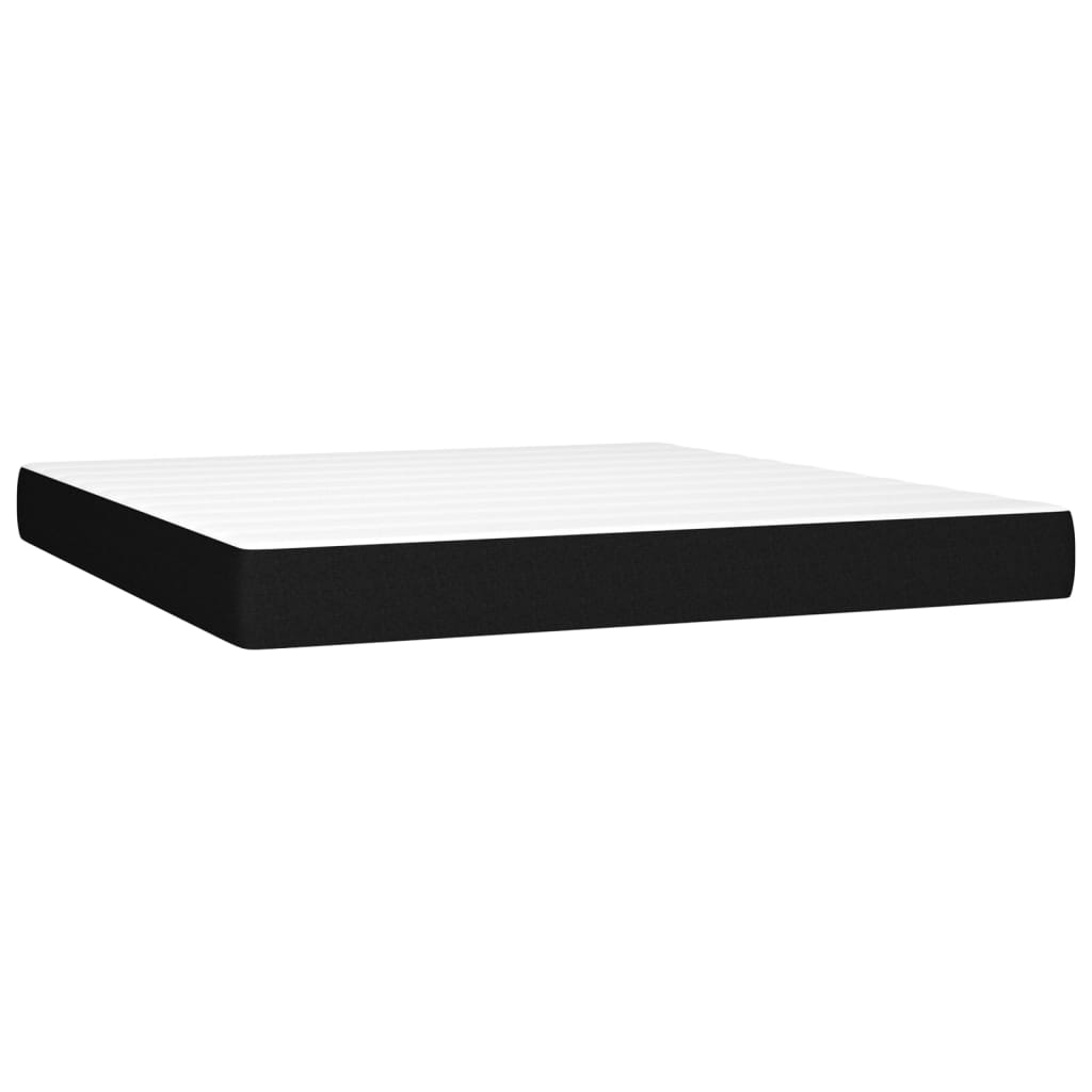 Boxspring met matras en LED stof zwart 160x200 cm Bedden & bedframes | Creëer jouw Trendy Thuis | Gratis bezorgd & Retour | Trendy.nl