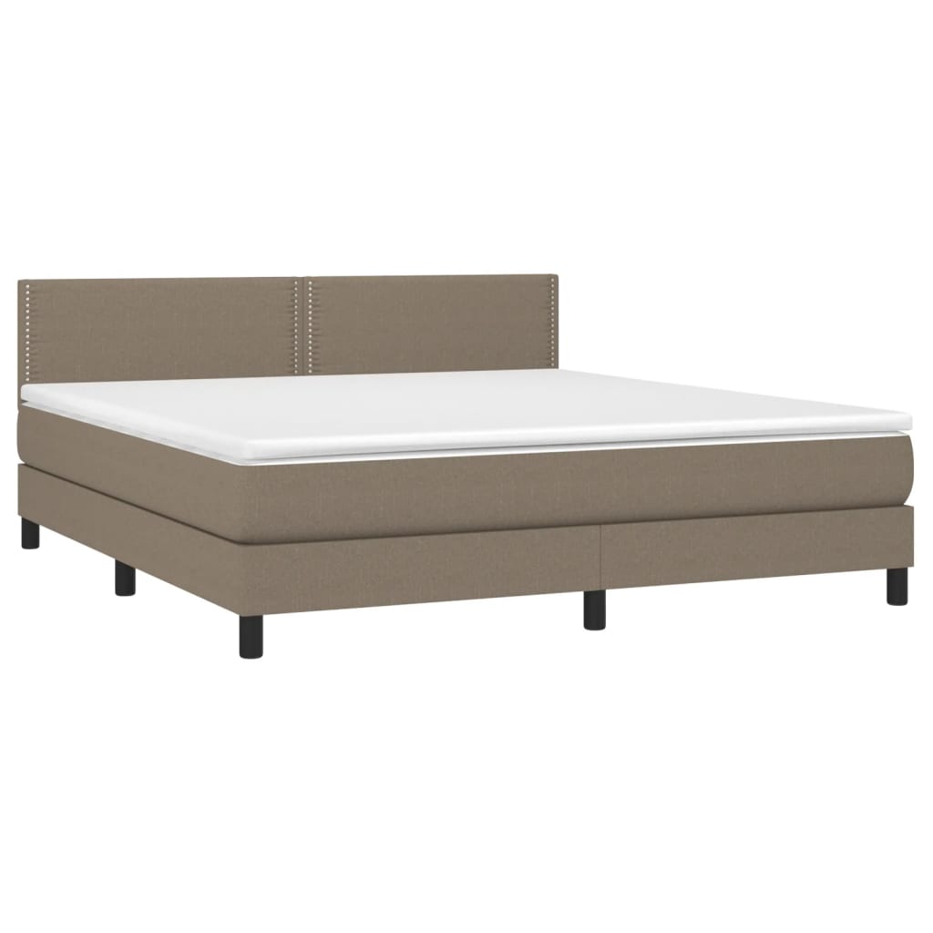 Boxspring met matras en LED stof taupe 160x200 cm Bedden & bedframes | Creëer jouw Trendy Thuis | Gratis bezorgd & Retour | Trendy.nl