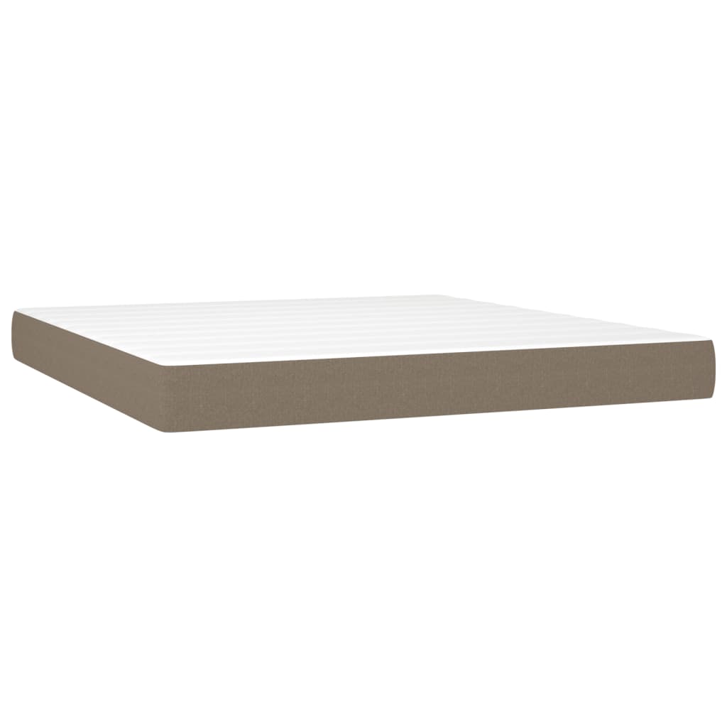 Boxspring met matras en LED stof taupe 160x200 cm Bedden & bedframes | Creëer jouw Trendy Thuis | Gratis bezorgd & Retour | Trendy.nl