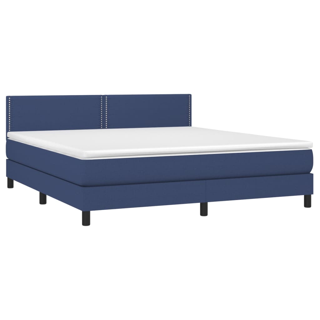 Boxspring met matras en LED stof blauw 160x200 cm Bedden & bedframes | Creëer jouw Trendy Thuis | Gratis bezorgd & Retour | Trendy.nl