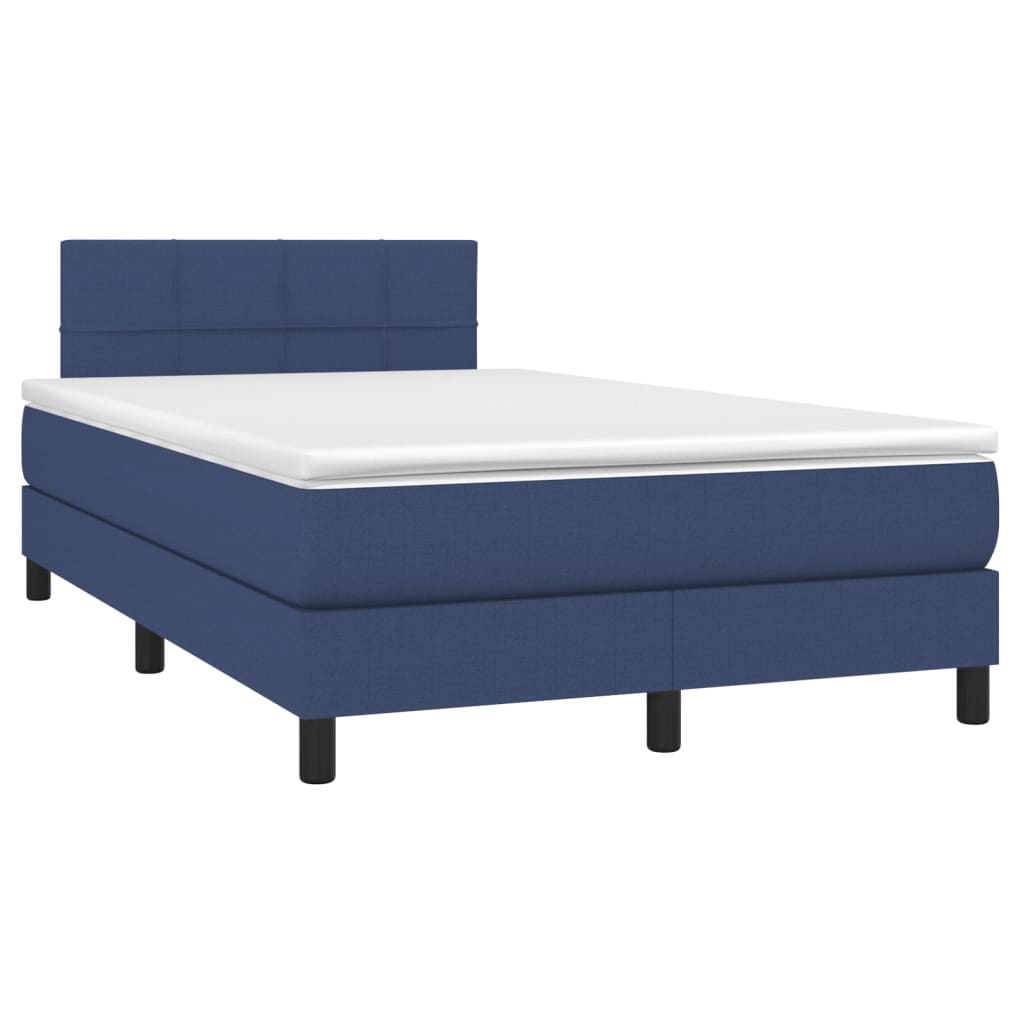 Boxspring met matras en LED stof blauw 120x200 cm Bedden & bedframes | Creëer jouw Trendy Thuis | Gratis bezorgd & Retour | Trendy.nl