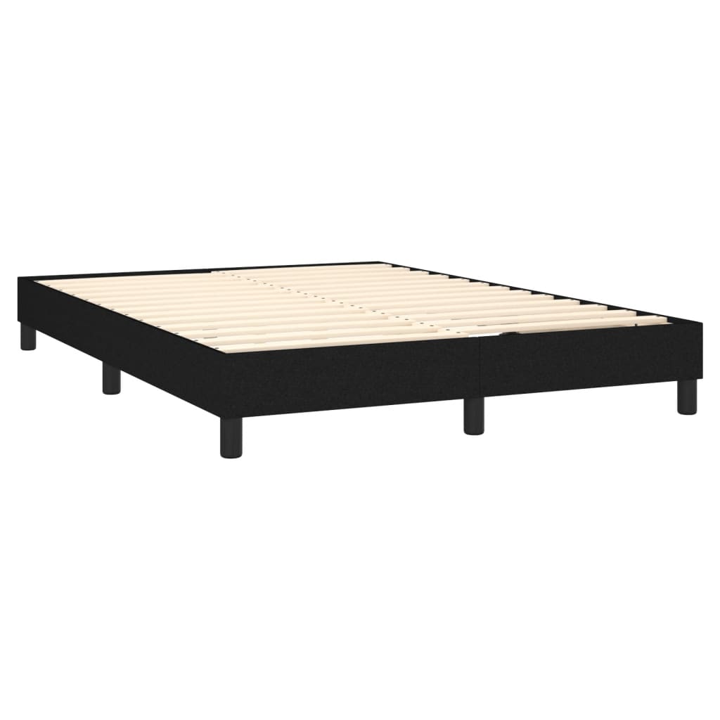 Boxspring met matras en LED stof zwart 140x190 cm Bedden & bedframes | Creëer jouw Trendy Thuis | Gratis bezorgd & Retour | Trendy.nl