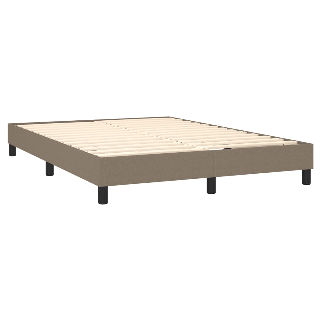 Boxspring met matras en LED stof taupe 140x200 cm Bedden & bedframes | Creëer jouw Trendy Thuis | Gratis bezorgd & Retour | Trendy.nl